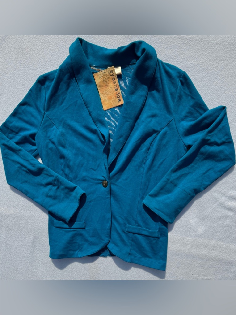 Eyeshadow Y2K Lace Back Jacket Teal Junior's Sz M Cut SL279A Brand New w Tags!